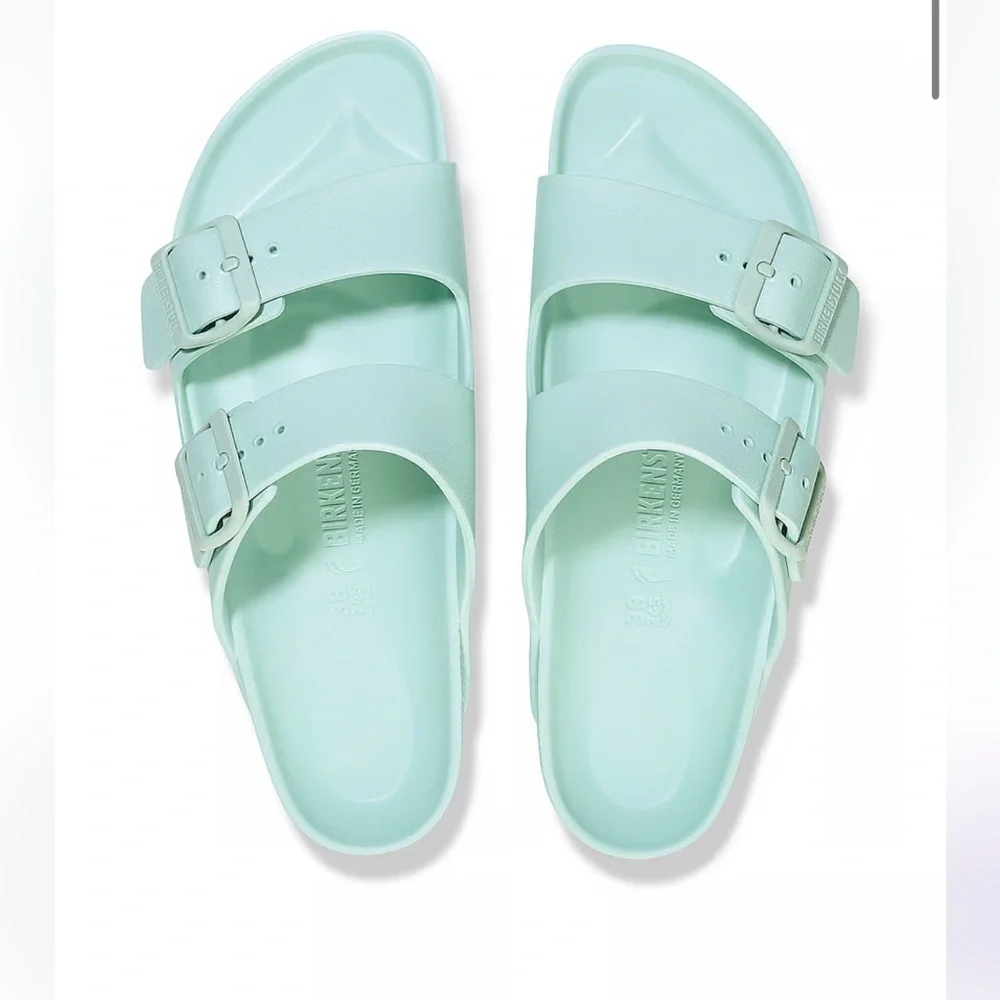 New NIB Birkenstock Arizona Eva sandals mint green surf green 8-8.5 or 39 - Picture 1 of 8